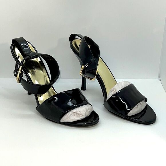 Black Patent Ankle Strap High Heels Sandals. Size 7. - Picture 6 of 7